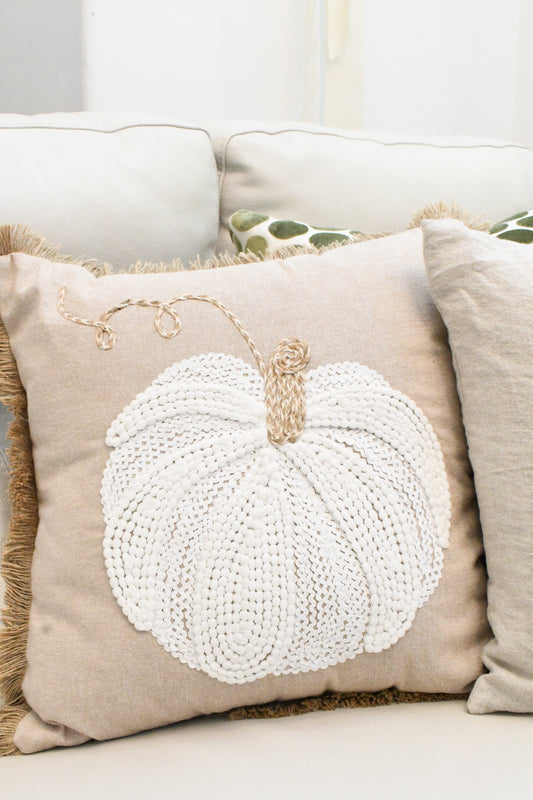 Knitted Pumpkin Pillow